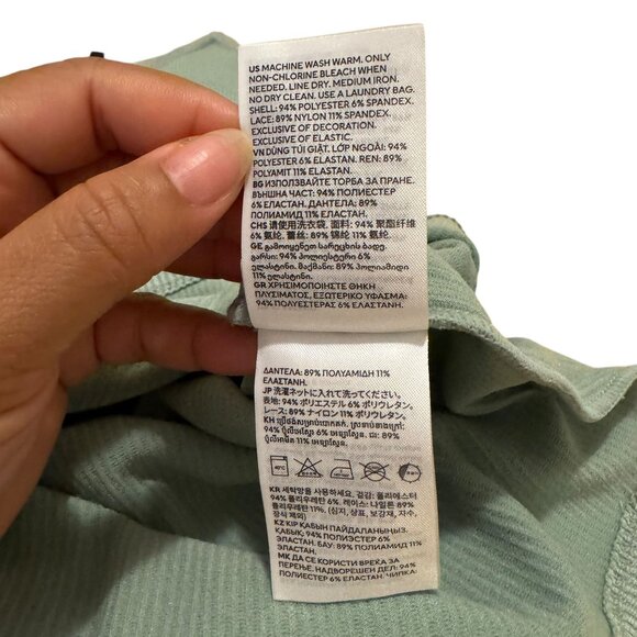 H&M DIVIDED Women's Sleeveless V-Neck Ribbed Knit Green Mini Dress Size M - Picture 7 of 9